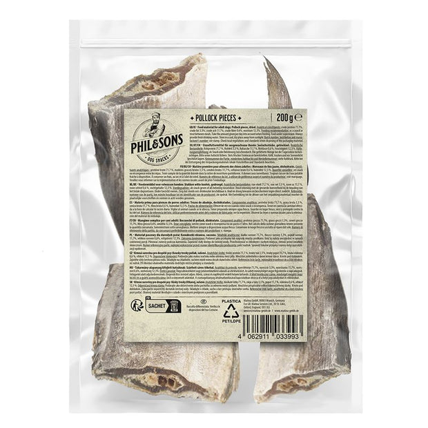 Phil & Sons Merluzzo carbonaro in pezzi Snack per cane 200 gr